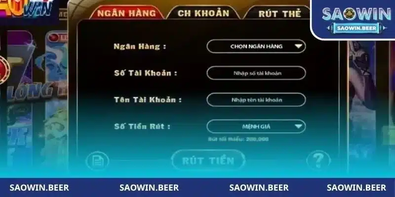 rut tien saowin trong 3 phut Rút tiền SAOWIN trong 3 phút